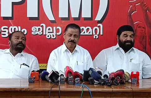 എംവി ഗോവിന്ദന്‍ വാര്‍ത്താസമ്മേളനം നടത്തുന്നു