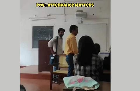 അധ്യാപകനെ പരിഹസിക്കുന്ന റീല്‍സിന്റെ വീഡിയോ സ്‌ക്രീന്‍ഷോട്ട്