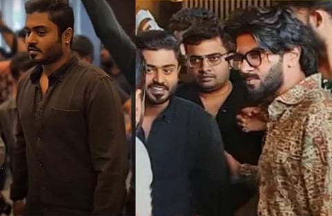 ​ഗോകുൽ സുരേഷും ദുൽഖറും പ്രമോഷൻ ചടങ്ങിനിടെ/ വിഡിയോ സ്ക്രീൻഷോട്ട്