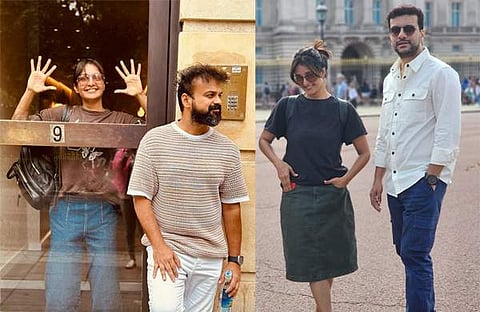 മഞ്ജുവിനൊപ്പം കുഞ്ചാക്കോ ബോബനും രമേശ് പിഷാരടിയും/ഫോട്ടോ: ഫെയ്സ്ബുക്ക്