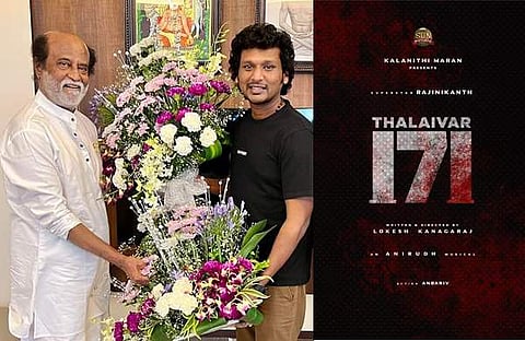 രജനീകാന്തും ലോകേഷും, തലൈവർ 171ന്റെ അനൗൺസ്മെന്റ് പോസ്റ്റർ/ ഫെയ്സ്ബുക്ക്