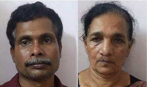 അറസ്റ്റിലായ ഷാജിയും അന്നമ്മയും