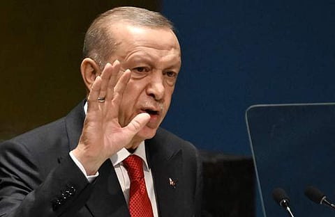 യുഎന്‍ യോഗത്തില്‍ എര്‍ദോഗന്‍ സംസാരിക്കുന്നു/എഎഫ്പി