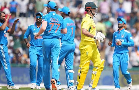 ഔട്ടായി മടങ്ങുന്ന ഓസീസ് താരം മിച്ചൽ മാർഷ്/ പിടിഐ