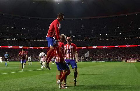 ഗോൾ നേട്ടമാഘോഷിക്കുന്ന മൊറാറ്റ, ​ഗ്രിസ്മാൻ/ ട്വിറ്റർ