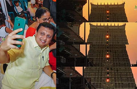 മുഹമ്മദ് റിയാസ് (ഫയല്‍), മന്ത്രി ഫെയ്‌സ്ബുക്കില്‍ പങ്കുവച്ച ക്ഷേത്ര ചിത്രം