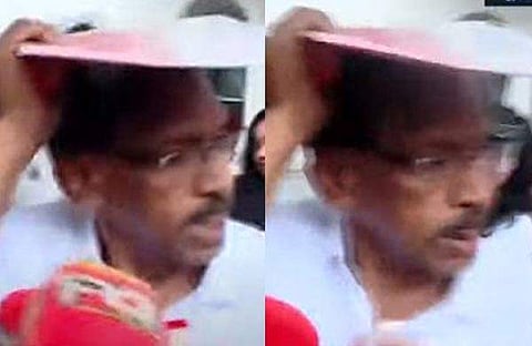 എംകെ കണ്ണന്‍ മാധ്യമങ്ങളോടു സംസാരിക്കുന്നു/ടിവി ദൃശ്യം