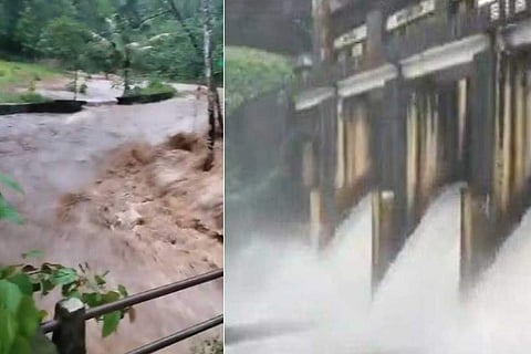 മലവെള്ളപ്പാച്ചിലിന്റെ വീഡിയോ സ്‌ക്രീന്‍ഷോട്ട്, മൂഴിയാര്‍ ഡാം തുറന്നതിന്റെ ഫയല്‍ ചിത്രം