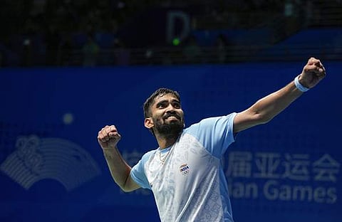 ഫൈനലിൽ കയറി സന്തോഷം ആഘോഷിക്കുന്ന ശ്രീകാന്ത്/ ചിത്രം പിടിഐ