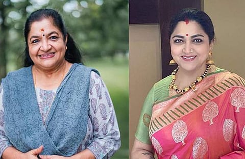 കെ എസ് ചിത്ര, ഖുഷ്ബു സുന്ദര്‍/ ഫോട്ടോ: ഫെയ്‌സ്ബുക്ക്‌