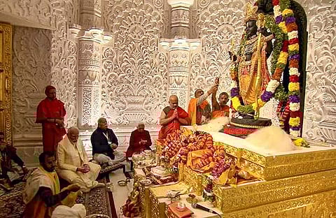 പ്രാണപ്രതിഷ്ഠാ ചടങ്ങില്‍ പ്രധാനമന്ത്രി/ പിടിഐ