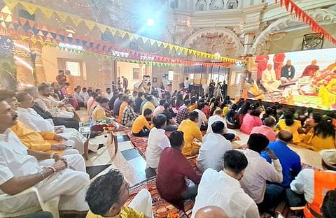 മുരളീധരൻ ഉ​ഗാണ്ടയിൽ പ്രാണപ്രതിഷ്ഠാചടങ്ങ് കാണുന്നു/ എഎൻഐ