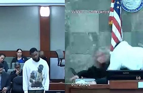 പ്രതി ദിയോബ്ര കോടതിയില്‍ വാദം കേള്‍ക്കുന്നതിനിടെ, ജഡ്ജിയെ ആക്രമിക്കുന്നു/ വീഡിയോ സ്‌ക്രീന്‍ഷോട്ട്
