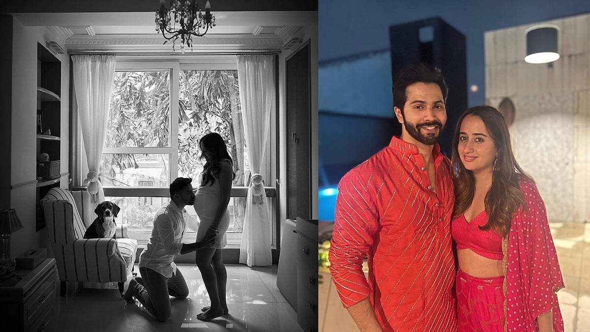 ഭാര്യയുടെ നിറവയറില്‍ ചുംബിച്ച് വരുണ്‍ ധവാന്‍; സന്തോഷ വാര്‍ത്തയുമായി താരദമ്പതികള്‍