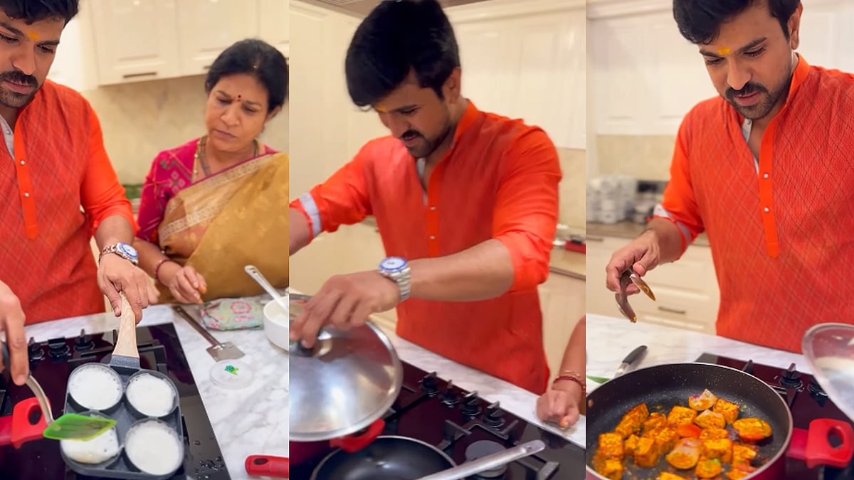 അമ്മയ്ക്കായി പനീര്‍ ടിക്കയുണ്ടാക്കി രാം ചരണ്‍; വിഡിയോയുമായി ഉപാസന