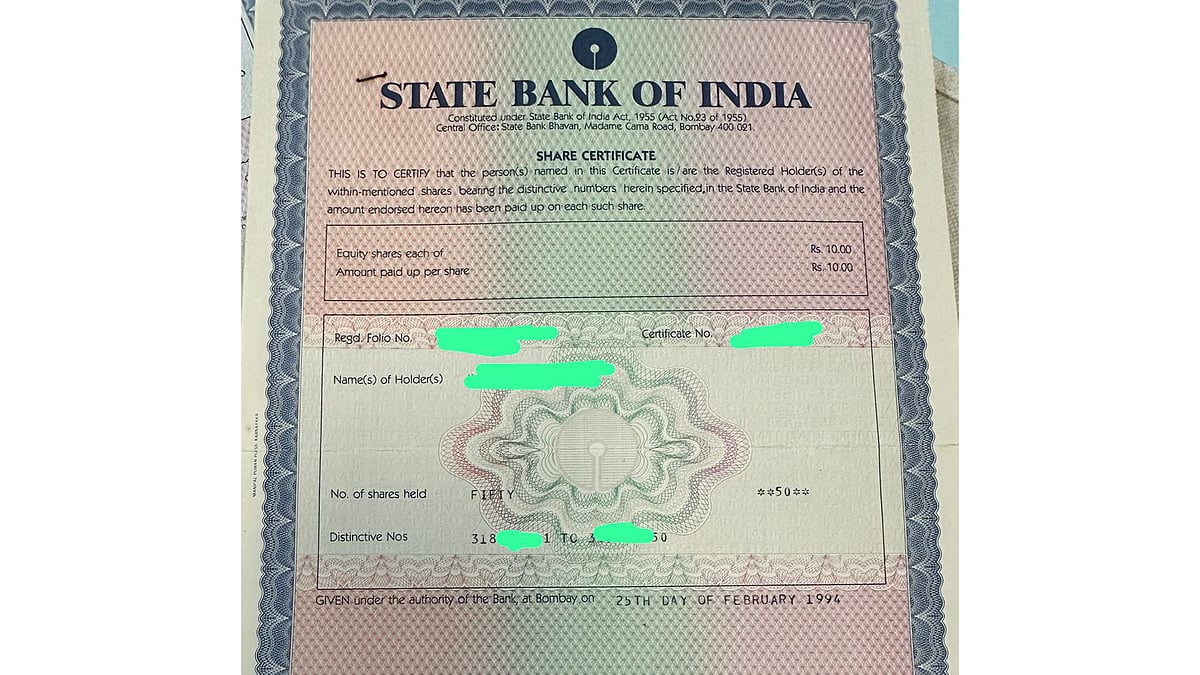 ഉറങ്ങി എഴുന്നേറ്റപ്പോള്‍ ലക്ഷ പ്രഭു!; 1994ല്‍ മുത്തച്ഛന്‍ വാങ്ങിയ 500 രൂപ മൂല്യമുള്ള എസ്ബിഐ ഷെയര്‍ സര്‍ട്ടിഫിക്കറ്റ് കണ്ട് അമ്പരന്ന് ഡോക്ടർ; വൈറല്‍ കുറിപ്പ് 