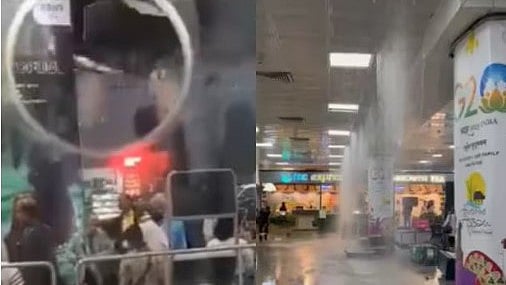 കനത്ത മഴയും കൊടുങ്കാറ്റും; ഗുവാഹത്തി എയര്‍പോര്‍ട്ടിന്റെ മേല്‍ക്കൂര തകര്‍ന്നുവീണു; വീഡിയോ