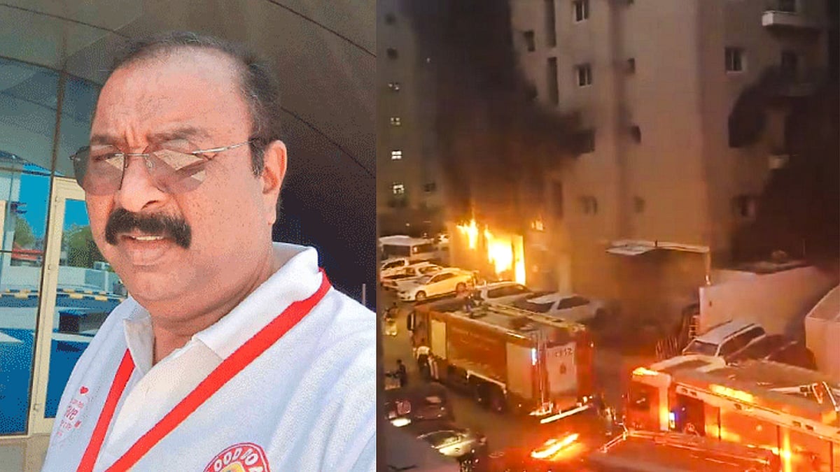 കത്തിയെരിയുന്ന കെട്ടിടത്തിന്റെ മൂന്നാം നിലയിൽ നിന്ന് താഴേക്ക് ചാടി; നളിനാക്ഷന്റെ ജീവൻ കാത്ത് വാട്ടർടാങ്ക്