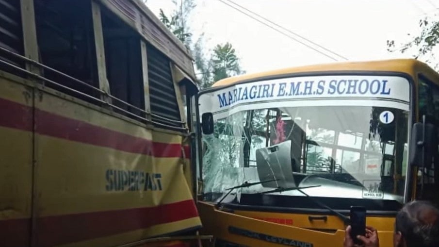 ഇടുക്കിയില് സ്കൂള് ബസും കെഎസ്ആര്ടിസിയും കൂട്ടിയിടിച്ചു; എട്ടു വിദ്യാര്ത്ഥികള്ക്ക് പരിക്ക്