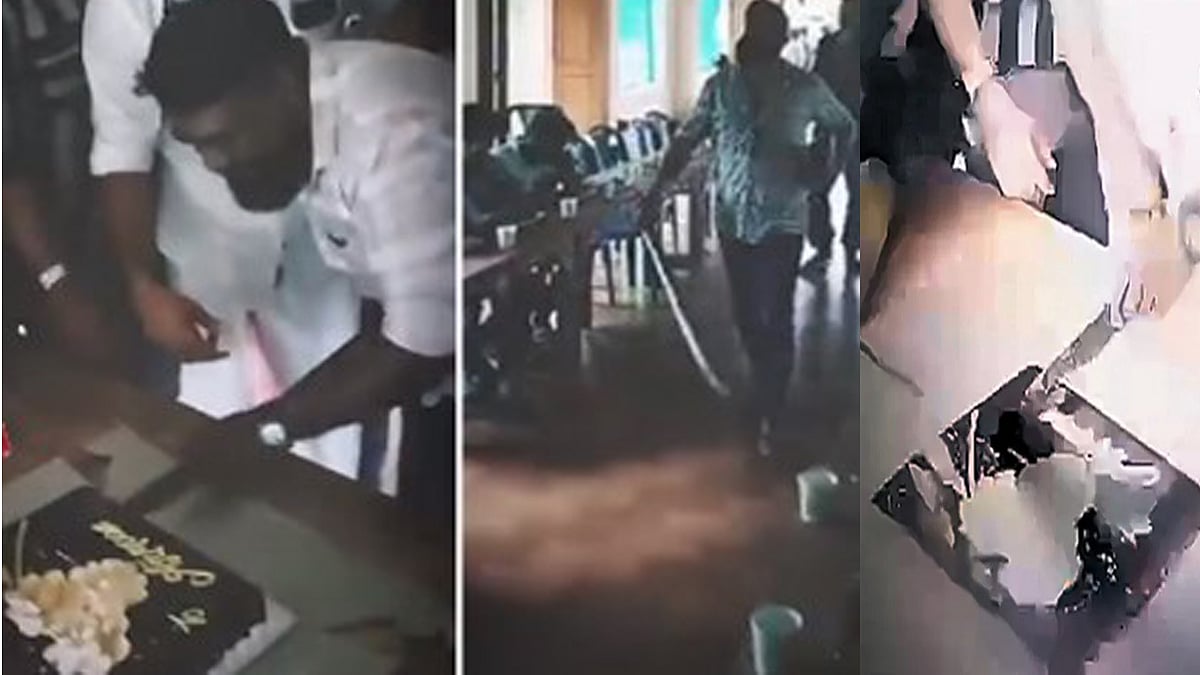 'ആവേശം' കയറി പിറന്നാള്‍ ആഘോഷം; വടിവാള്‍കൊണ്ട് കേക്ക് മുറി, പൊലീസിനെ വട്ടംകറക്കി, ഒടുവില്‍ ട്വിസ്റ്റ് 