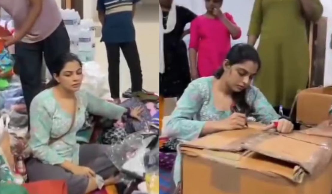 രാത്രി വൈകിയും വയനാടിനായി ദുരിതാശ്വാസ പ്രവര്‍ത്തനങ്ങളില്‍ പങ്കെടുത്ത് നിഖില വിമല്‍, വിഡിയോ