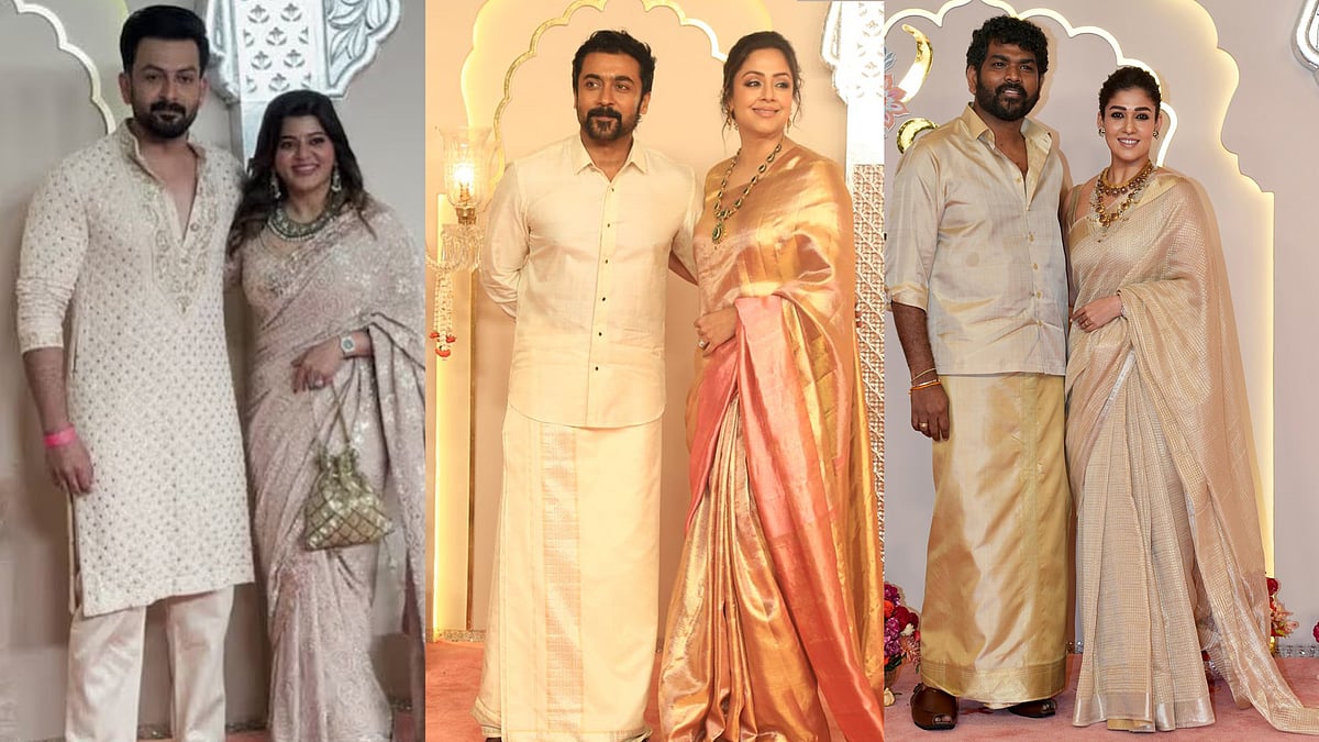 മലയാളത്തിൽ നിന്ന് പൃഥ്വിരാജ് മാത്രം, അംബാനിക്കല്യാണത്തിനെത്തി തെന്നിന്ത്യൻ താരങ്ങളും 