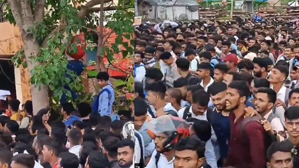 വിമാനത്താവളത്തില്‍ ജോലി ഒഴിവ്; അഭിമുഖത്തിന് തിക്കിത്തിരക്കി നൂറുകണക്കിന് യുവാക്കള്‍, വൈറല്‍ വിഡിയോ