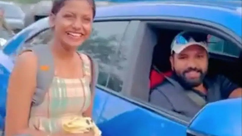 'നടുറോഡില്‍ കാര്‍ നിര്‍ത്തി ആരാധികയ്ക്ക് ജന്മദിന ആശംസ'; രോഹിതിന്റെ വിഡിയോ വൈറല്‍ 