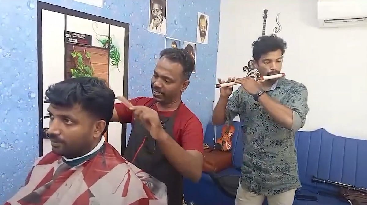 മുടിയും വെട്ടാം പാട്ടും പാടാം, ഒരു വെറൈറ്റി ബാർബർ ഷോപ്പ്- വിഡിയോ
