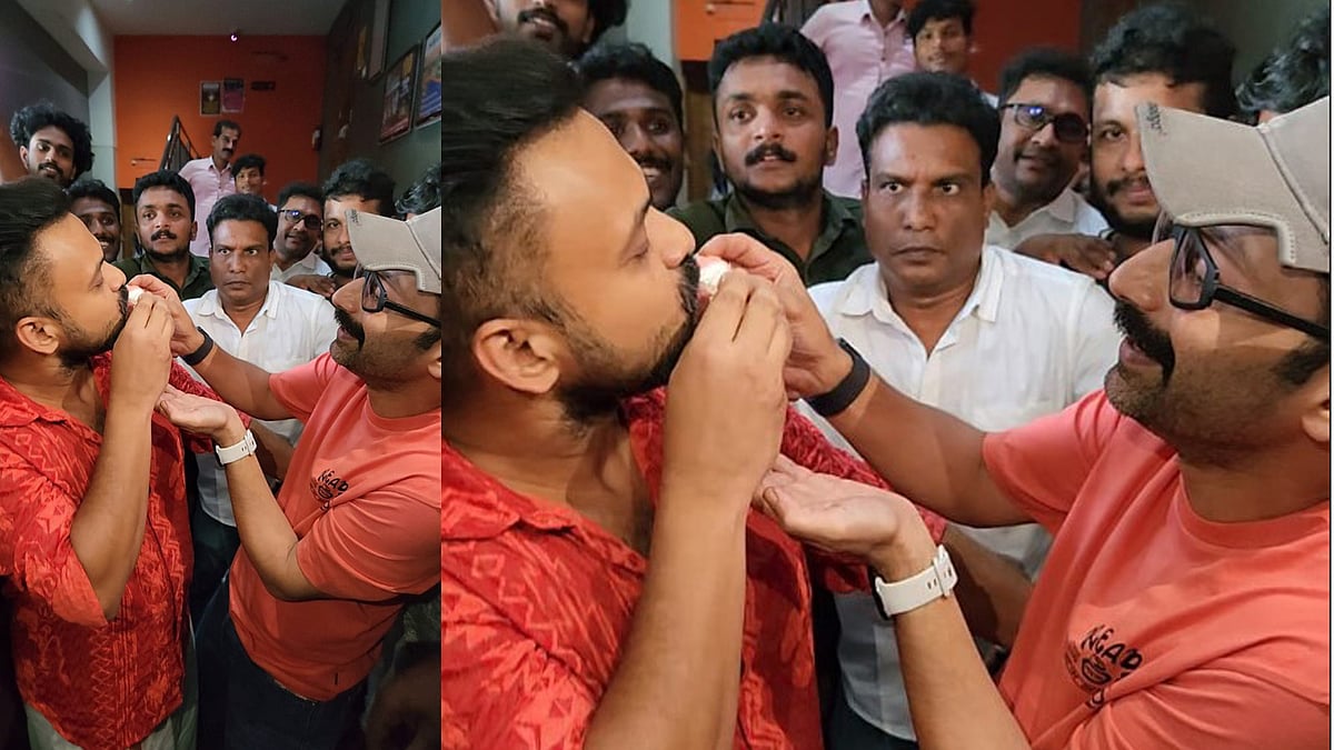 'ബോഗയ്‌ന്‍വില്ല' വിജയാഘോഷം ആലപ്പുഴ കൈരളി തിയറ്ററിൽ; കേക്ക് മുറിച്ച് മധുരം പങ്കിട്ട് ചാക്കോച്ചനും ഫഫയും