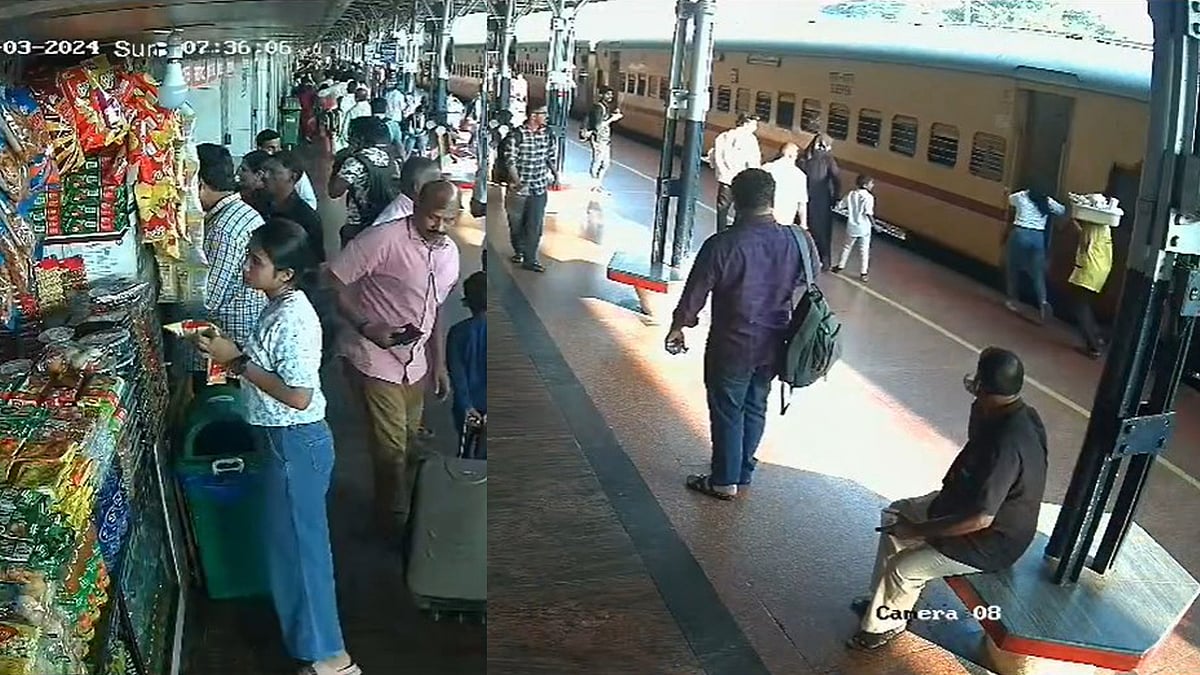 നീങ്ങിത്തുടങ്ങിയ ട്രെയിനിൽ ഓടിക്കയറാൻ ശ്രമം; നഴ്സിങ്ങ് വിദ്യാർത്ഥിനി പിടിവിട്ട് ട്രാക്കിൽ വീണു ( വീഡിയോ)