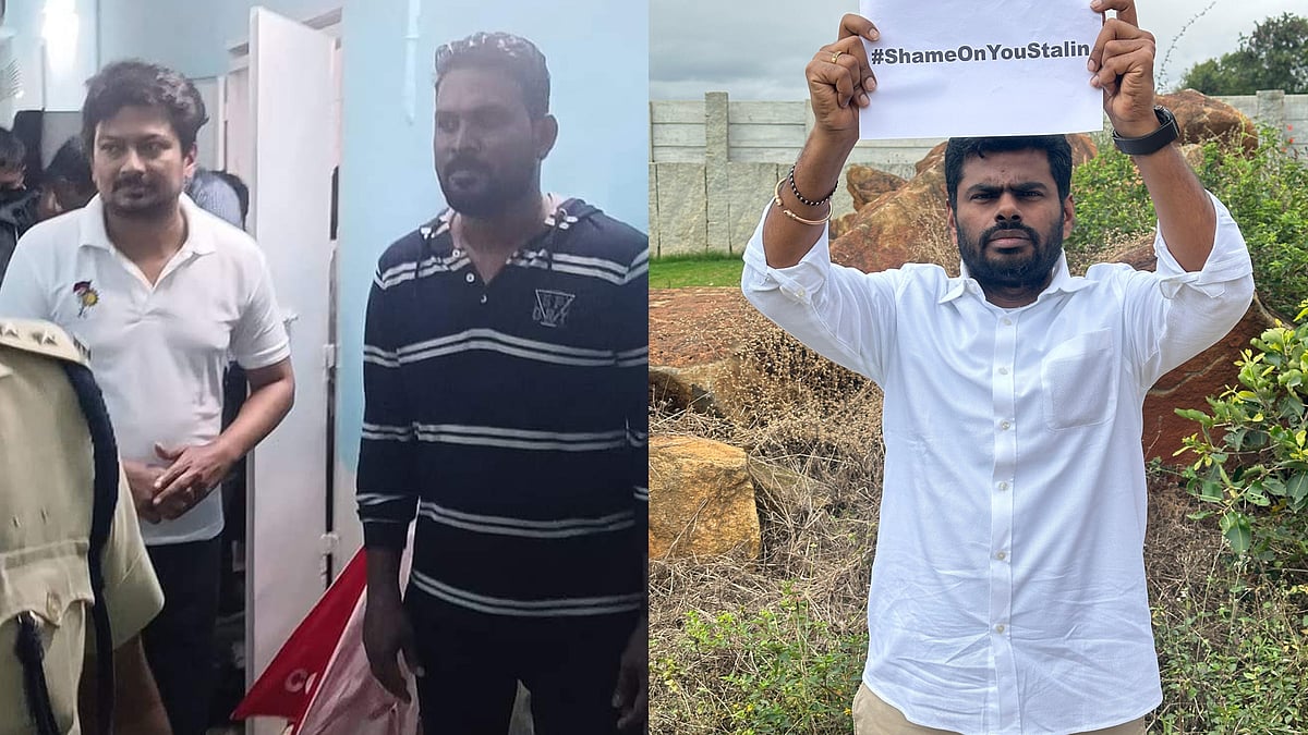 ഉദയനിധിക്കൊപ്പം പീഡനക്കേസ് പ്രതി, ഡിഎംകെയെ താഴെയിറക്കുന്നതു വരെ ചെരിപ്പിടില്ലെന്ന് ശപഥമെടുത്ത് അണ്ണാമലൈ