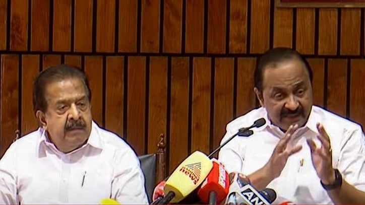 'മന്ത്രി രാജേഷിന്റെ ആ വിഷമം മാറട്ടെ'; ഒരുമിച്ചെത്തി വാര്‍ത്താ സമ്മേളനം നടത്തി സതീശനും ചെന്നിത്തലയും