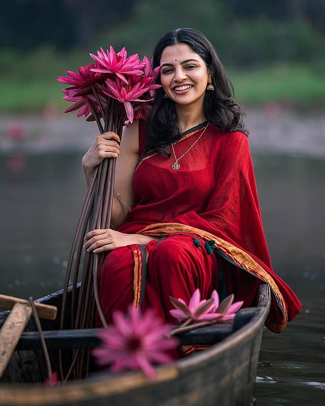 ആമ്പൽ പൊയ്കയിൽ! ചിത്രങ്ങളുമായി നിഖില വിമൽ