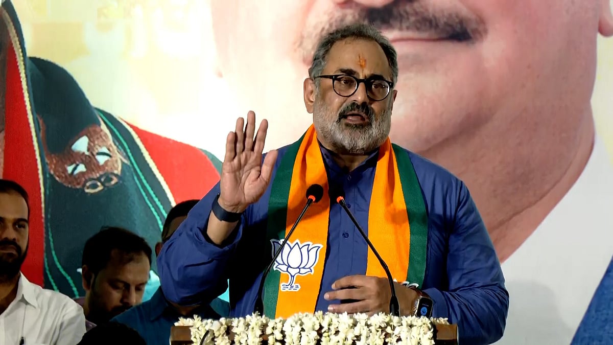 'ഞങ്ങളെ പ്രകോപിപ്പിക്കാൻ നിൽക്കേണ്ട': ലീഗിനും കോൺഗ്രസിനും മുന്നറിയിപ്പുമായി രാജീവ് ചന്ദ്രശേഖർ