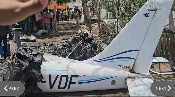 പരിശീലന വിമാനം തകര്‍ന്നുവീണു;  ഗുജറാത്തില്‍ പൈലറ്റ് മരിച്ചു