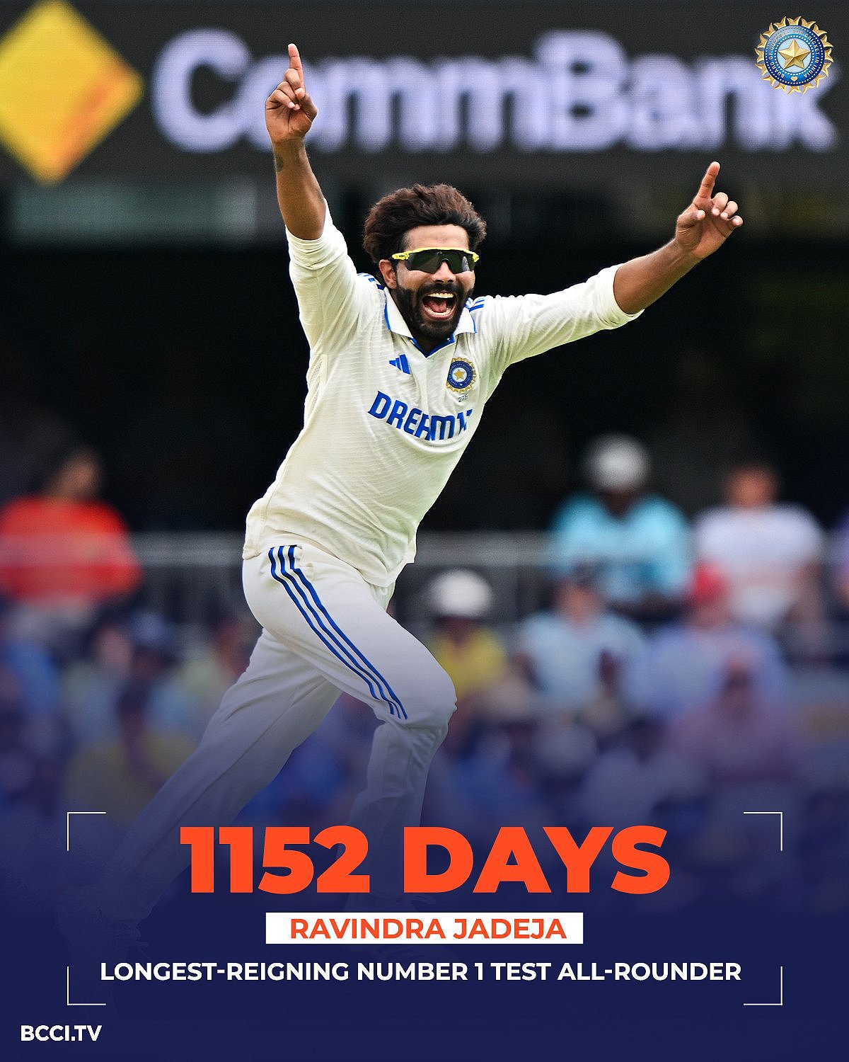 ഒന്നാം റാങ്കില്‍ 1,151 ദിവസം! ചരിത്രമെഴുതി ജഡേജ