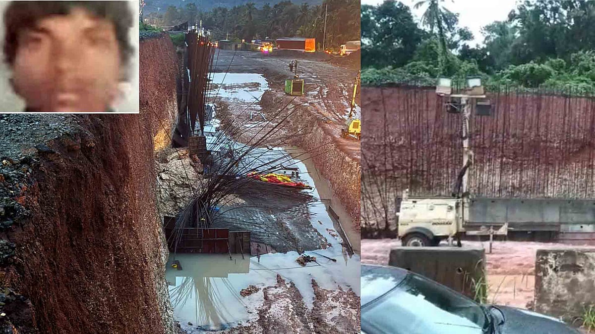 കോണ്‍ക്രീറ്റ് കമ്പി തലയില്‍ കുത്തിക്കയറി; ദേശീയപാത നിര്‍മാണത്തിനിടെ മണ്ണിടിഞ്ഞ് തൊഴിലാളിക്ക് ദാരുണാന്ത്യം