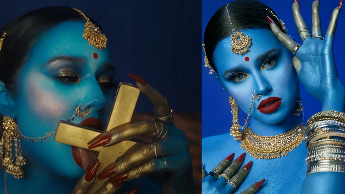 കാളീദേവിയുടെ വേഷം, കയ്യിൽ കുരിശ്; വിമർശനങ്ങൾ നിറഞ്ഞ്  ‘ട്രൂ ബ്ലൂ‘ ആൽബം