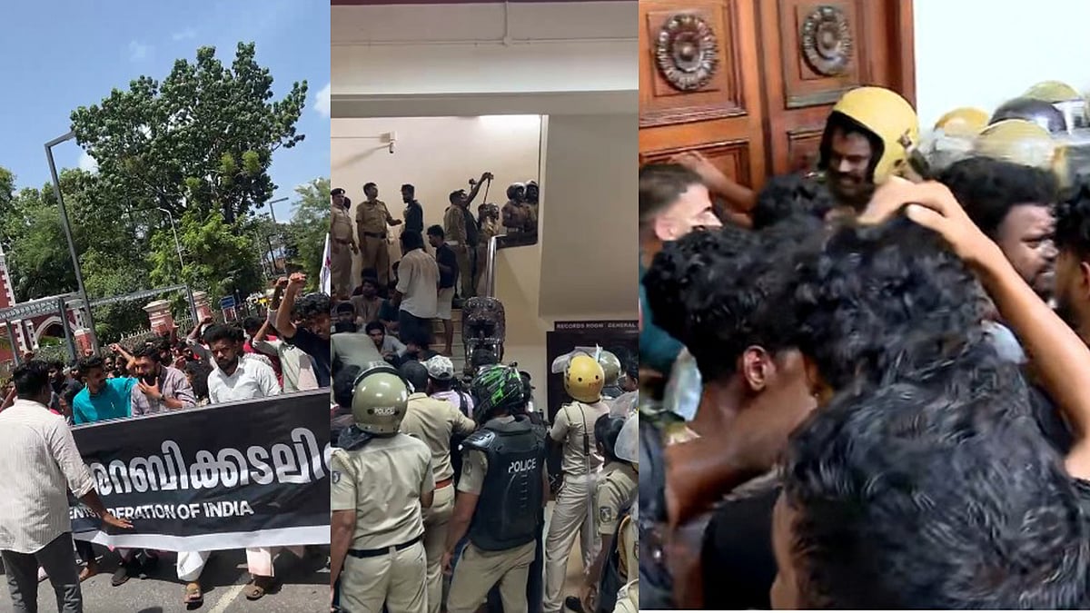 ഗവര്‍ണര്‍ക്കെതിരെ എസ്എഫ്ഐ, കേരള സര്‍വകലാശാലയില്‍ വന്‍ പ്രതിഷേധം; പിന്തുണയുമായി എംവി ഗോവിന്ദന്‍ സമര മുഖത്ത്