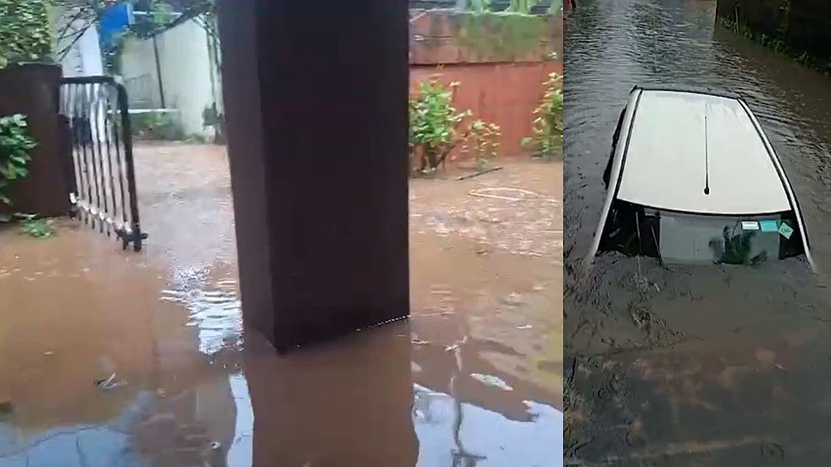 സംസ്ഥാനത്ത് പെരുമഴ, നഗരങ്ങള്‍ വെള്ളക്കെട്ടില്‍; പേട്ടയില്‍ കാര്‍ കാനയില്‍ വീണു ( വിഡിയോ) 