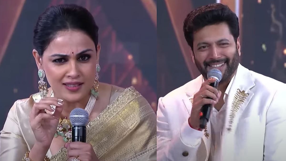 'ഉൻ പേര് എന്നാ...'; സന്തോഷ് സുബ്രഹ്മണ്യത്തിലെ ഐക്കണിക് സീൻ റീക്രിയേറ്റ് ചെയ്ത് ജെനീലിയയും രവി മോഹനും, കയ്യടിച്ച് ആരാധകർ 