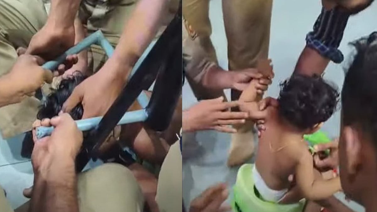 കളിക്കുന്നതിനിടെ രണ്ടുവയസുകാരിയുടെ തല കസേരയുടെ റിങില്‍ കുടുങ്ങി; രക്ഷകരായി ഫയര്‍ഫോഴ്‌സ്