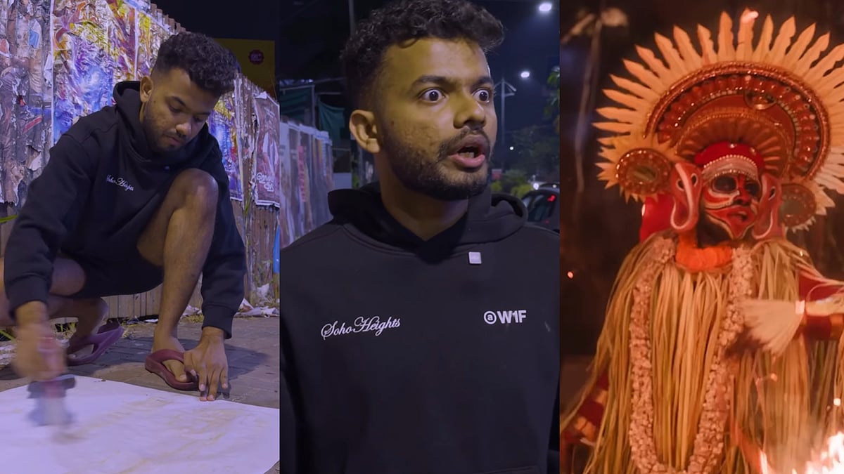 സ്വന്തം സിനിമയുടെ പോസ്റ്റർ ഒട്ടിച്ച് മാത്യു; ഞെട്ടിച്ച് 'കാന്താര', രസകരമായ വിഡിയോയുമായി താരം