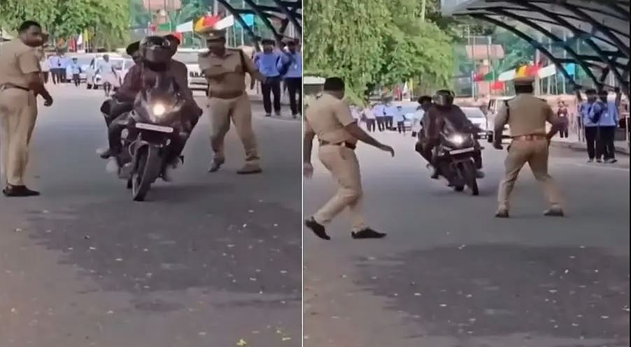 രാഷ്ട്രപതിയുടെ പാലാ സന്ദര്‍ശനത്തിനിടെ സുരക്ഷാ വീഴ്ച; നിയന്ത്രണം മറികടന്ന് ബൈക്കില്‍ മൂന്ന് യുവാക്കള്‍, വിഡിയോ 