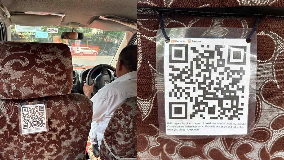 യാത്രക്കാരെ മകന്റെ യൂട്യൂബ് ചാനല്‍ സബ്‌സ്‌ക്രൈബറാക്കാം, ടാക്‌സിയില്‍ ക്യുആര്‍ കോഡ്; 'വാട്ട് ആന്‍ ഐഡിയ' എന്ന് സോഷ്യല്‍ മീഡിയ