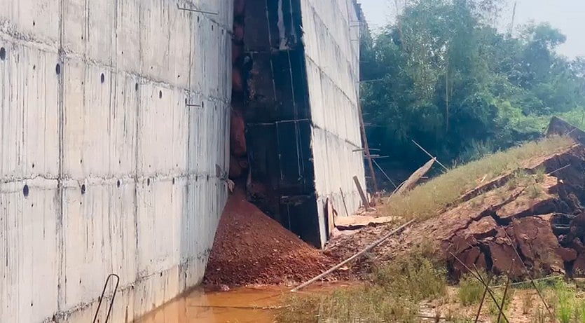 ദേശീയ പാതയില്‍ വീണ്ടും തകര്‍ച്ച, കോട്ടക്കുന്നില്‍ സംരക്ഷണ ഭിത്തി തെന്നിമാറി