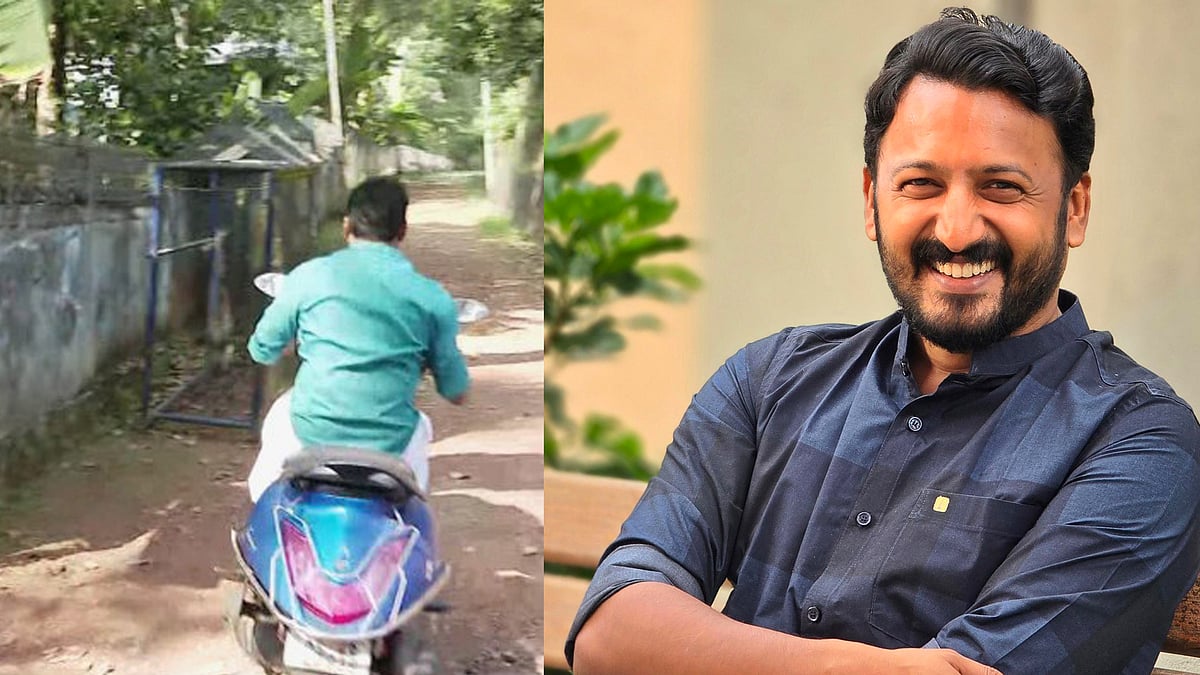 സ്‌കൂട്ടറില്‍ ക്ഷേത്ര ദര്‍ശനത്തിനിറങ്ങി രാഹുല്‍ മാങ്കൂട്ടത്തില്‍; പിന്നാലെ പാഞ്ഞ് പൊലീസ്