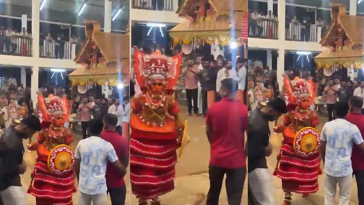 ഉത്സവത്തിനിടെ പൂമാരുതന്‍ തെയ്യത്തിന്റെ തട്ടേറ്റ് യുവാവ് ബോധരഹിതനായി വീണു, വിഡിയോ 
