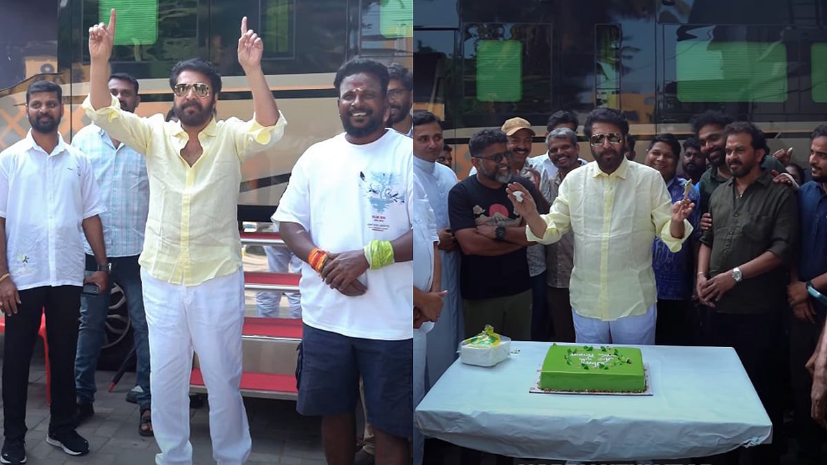 കേക്ക് മുറിച്ചും പടക്കം പൊട്ടിച്ചും 'പാട്രിയറ്റ്' സെറ്റിൽ പുതുവത്സരം ആഘോഷിച്ച് മമ്മൂട്ടി; വൈറലായി വിഡിയോ